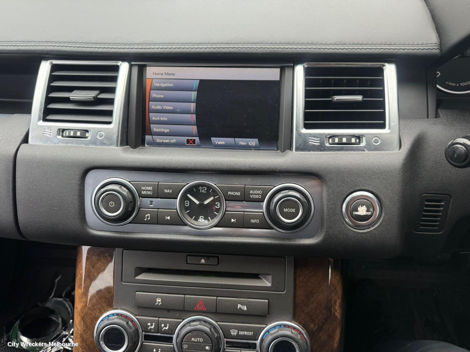 LAND ROVER RANGEROVER SPORT RADIO/CD/DVD/SAT/TV, DISPLAY ONLY, TOUCHSCREEN, W/ SAT NAV TYPE (DASH MOUNTED), L320, 09/2009 - 05/2013