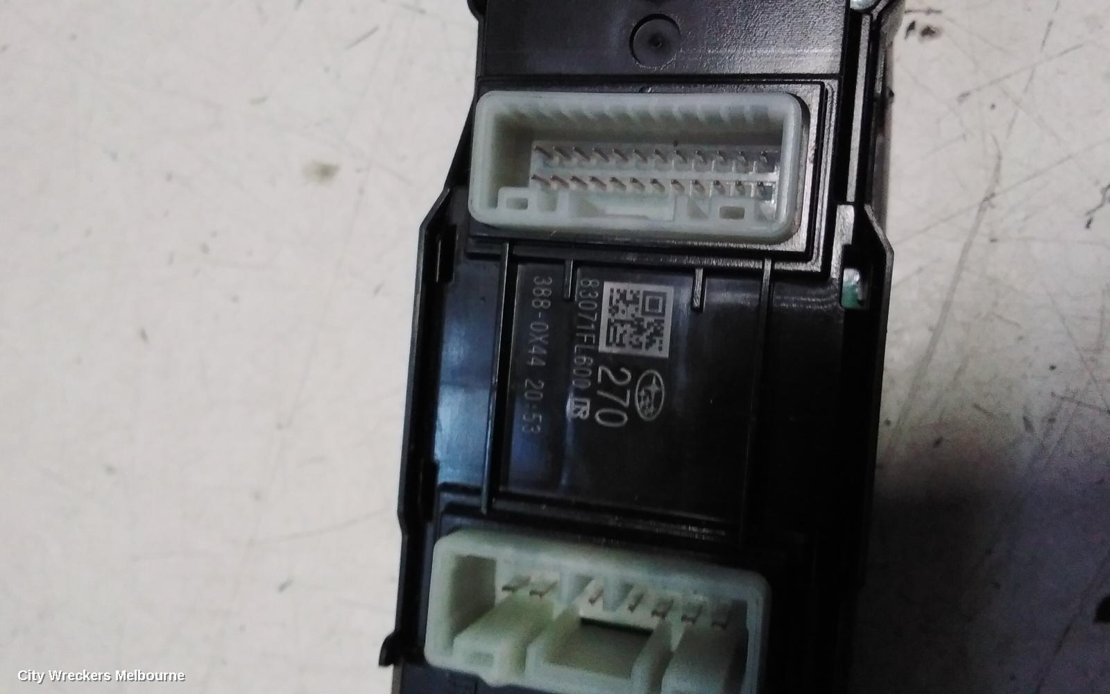 SUBARU FORESTER PWR DR WIND SWITCH, RH FRONT (MASTER SWITCH), SK, FL600, BLACK TIPS, 08/2018 - 11/2024