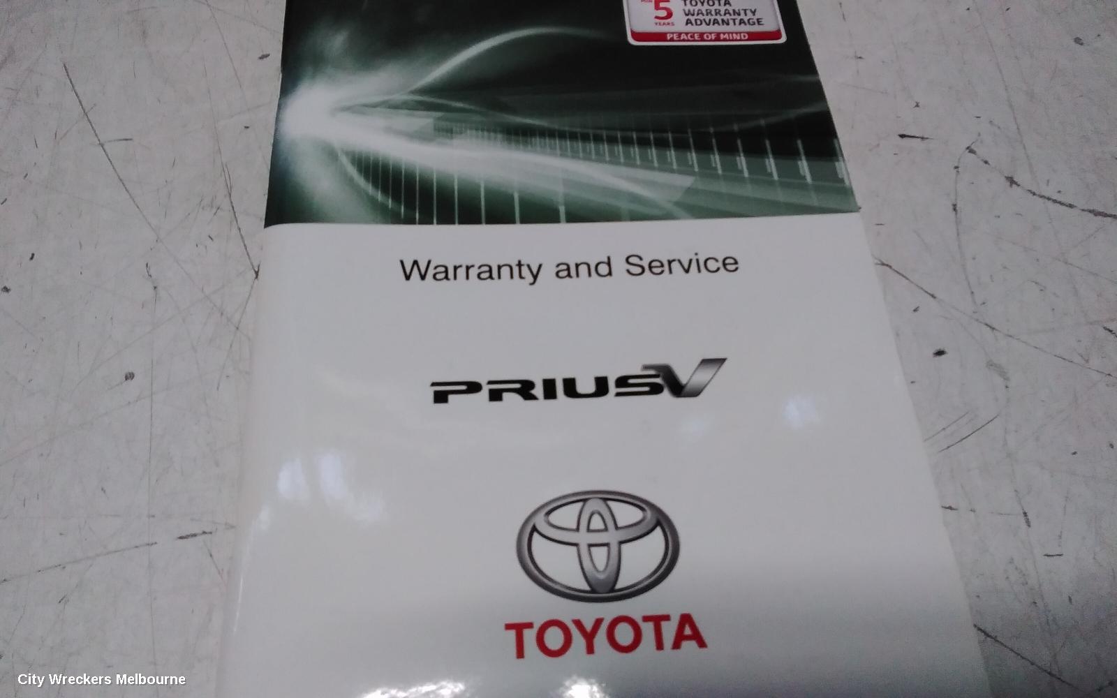 TOYOTA PRIUS OWNERS HANDBOOK, ZVW40R, PRIUS V, 05/2012 - 11/2022