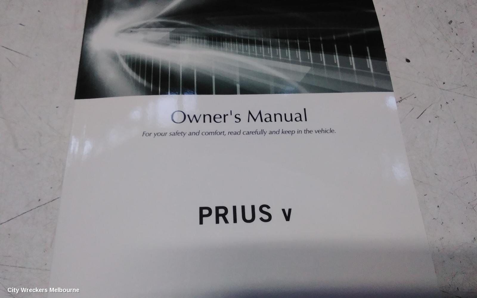 TOYOTA PRIUS OWNERS HANDBOOK, ZVW40R, PRIUS V, 05/2012 - 11/2022