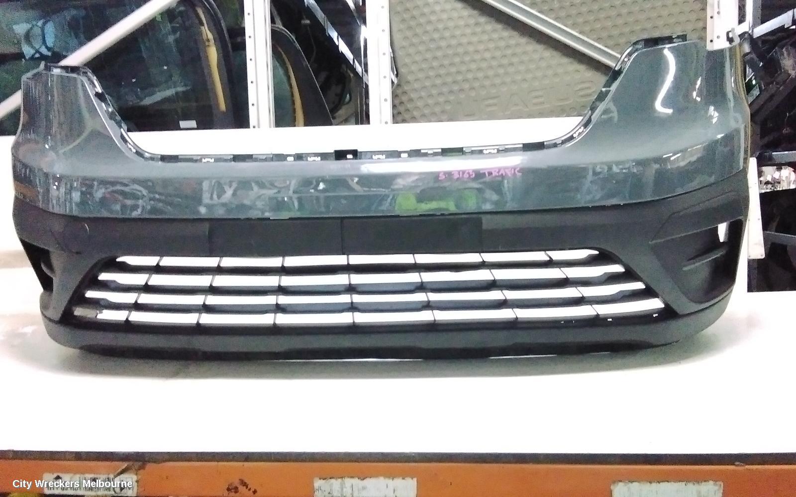 RENAULT TRAFIC FRONT BUMPER, X82, BUMPER BAR, NON PARK SENSOR TYPE, BLACK, 01/2022 ONWARDS