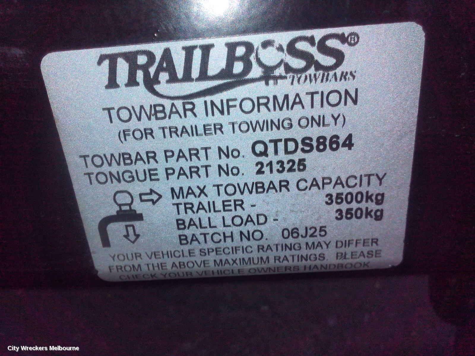 NISSAN PATROL TOWBAR, Y62, WAGON, 10/2019 ONWARDS