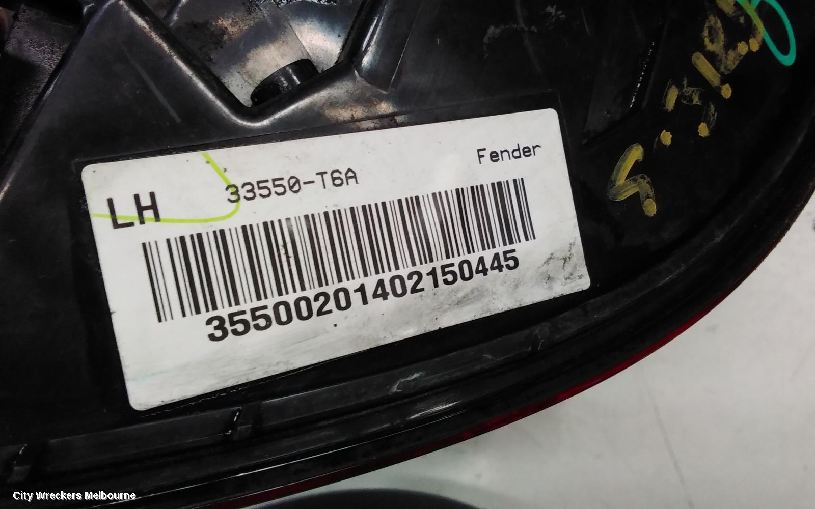HONDA ODYSSEY LEFT TAILLIGHT, RC1, IN BODY, 02/2014 - 12/2020
