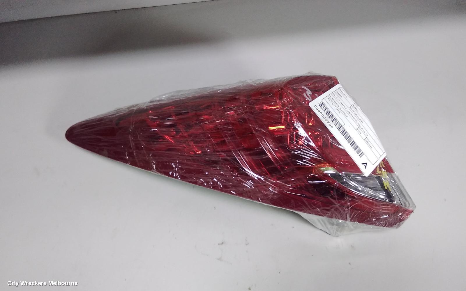 HONDA CIVIC LEFT TAILLIGHT, 9TH GEN, HATCH (VIN SHHFK), 06/2012 - 03/2015
