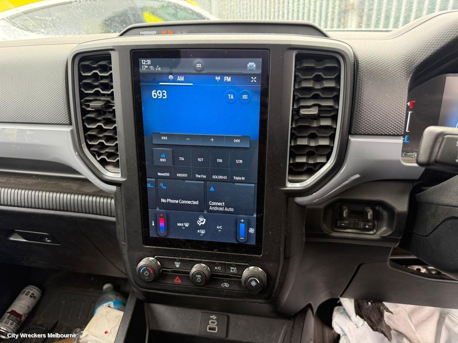 FORD RANGER RADIO/CD/DVD/SAT/TV, RA, DISPLAY UNIT, 10.1IN TOUCHSCREEN, NON SAT NAV TYPE, 05/2022 ONWARDS