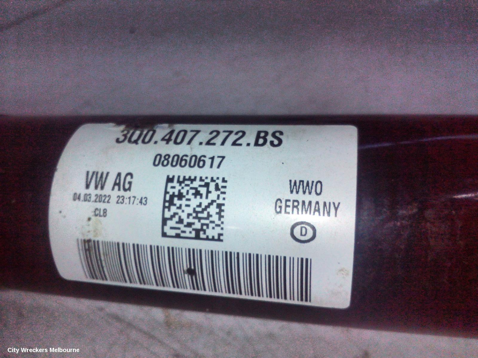 VOLKSWAGEN PASSAT RIGHT DRIVESHAFT, FRONT, PETROL, 2.0, TURBO, 140TSI, B8/MK7, 05/2016 - 05/2023