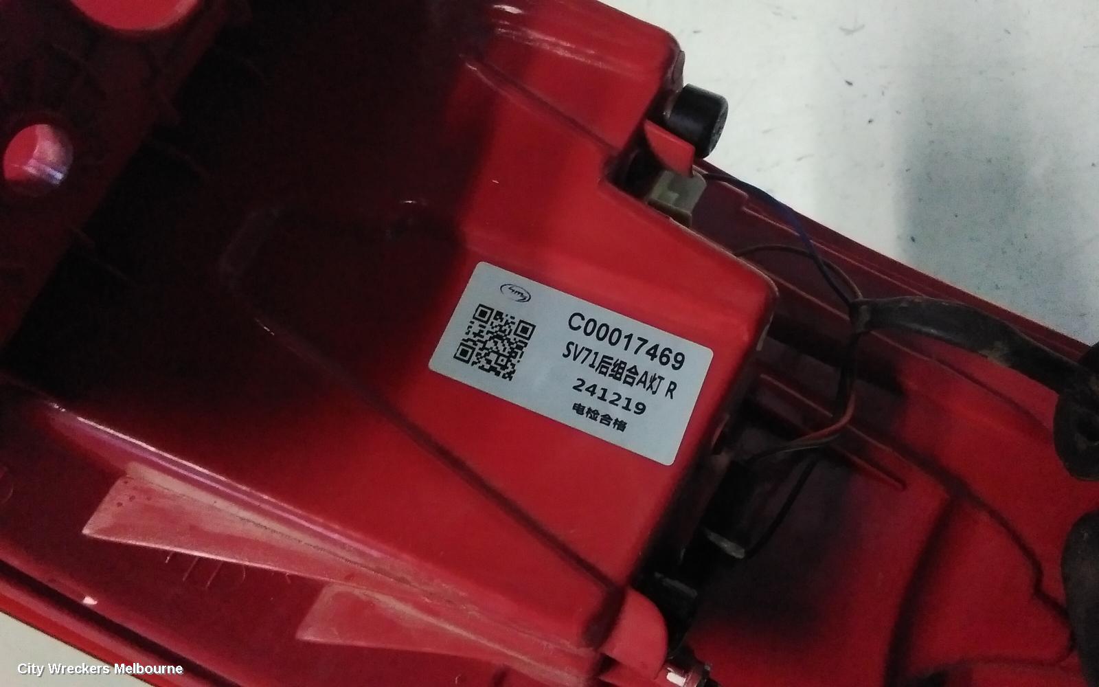 LDV G10 RIGHT TAILLIGHT, SV7C, IN BODY, W/ HALOGEN TYPE, TAILGATE, VAN, 04/2015 ONWARDS