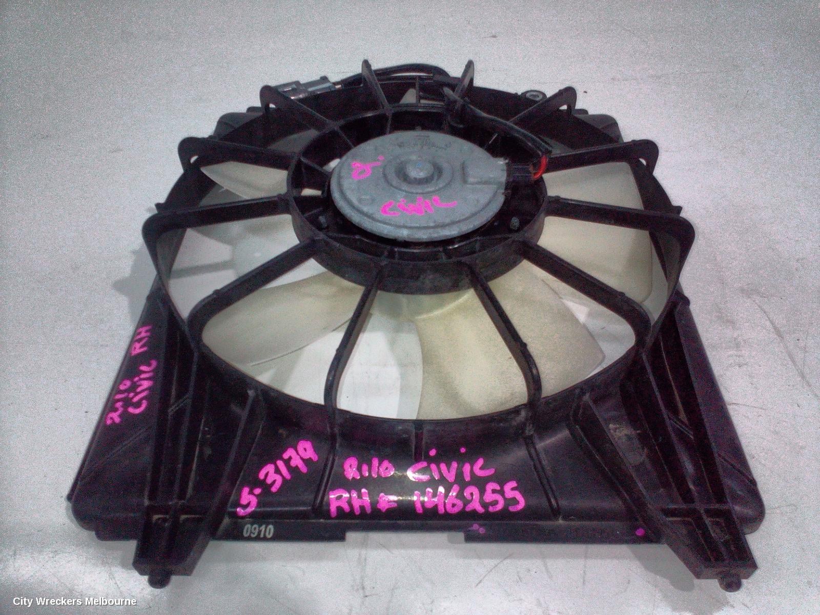 HONDA CIVIC FAN, FAN RH (DRIVER SIDE), 2.0, K20Z2, 7 BLADES, 8TH GEN, 02/2006 - 12/2011