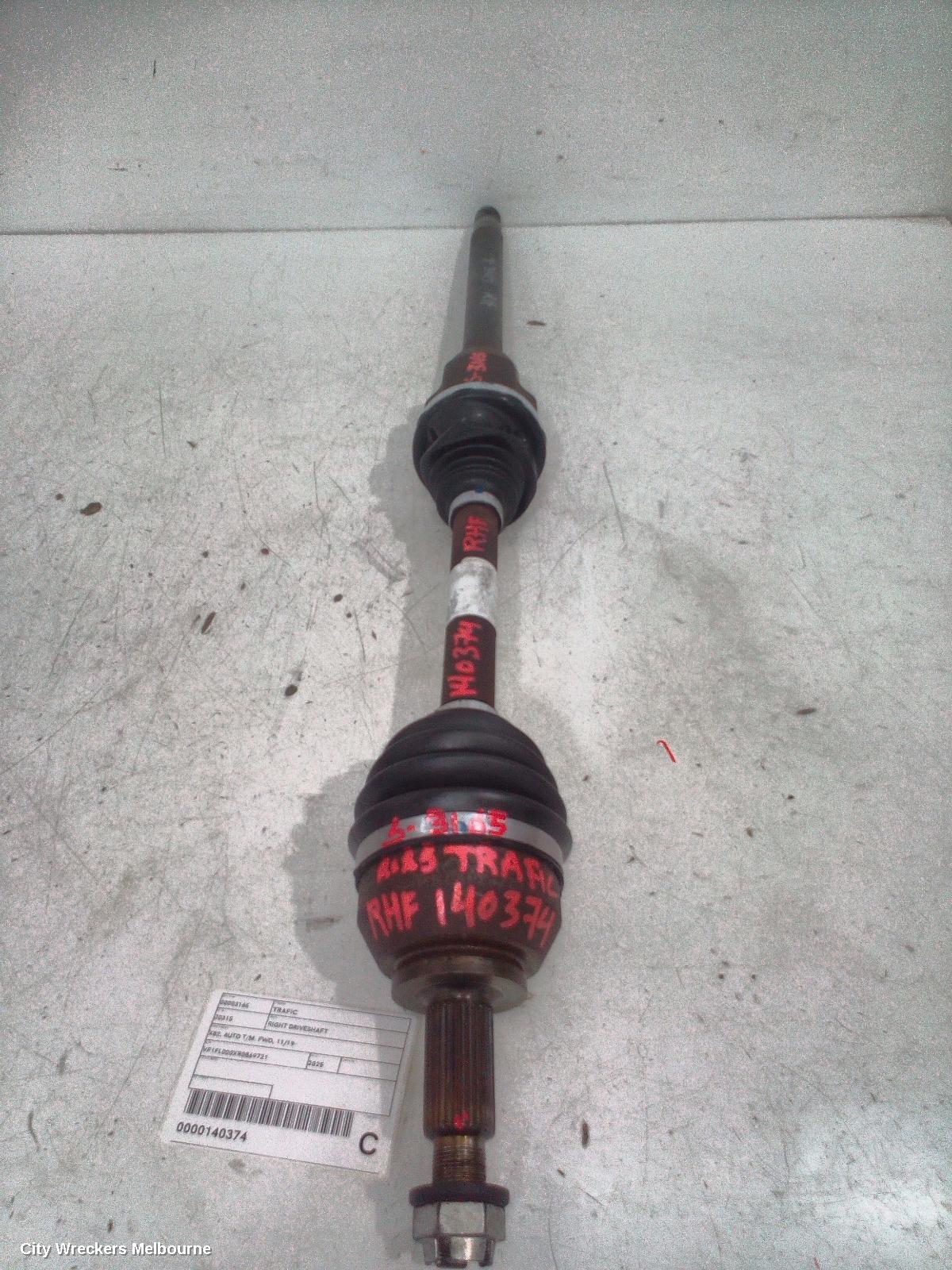 RENAULT TRAFIC RIGHT DRIVESHAFT, X82, AUTO T/M, FWD, 11/2019 ONWARDS