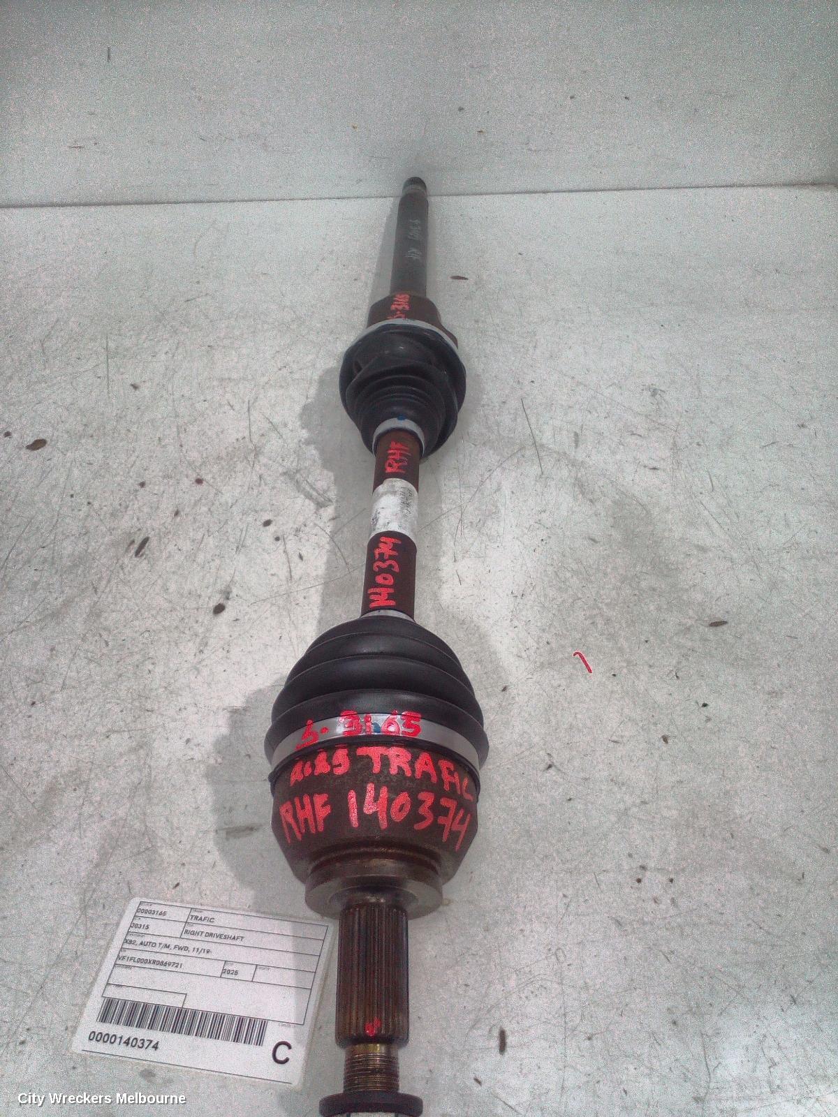 RENAULT TRAFIC RIGHT DRIVESHAFT, X82, AUTO T/M, FWD, 11/2019 ONWARDS