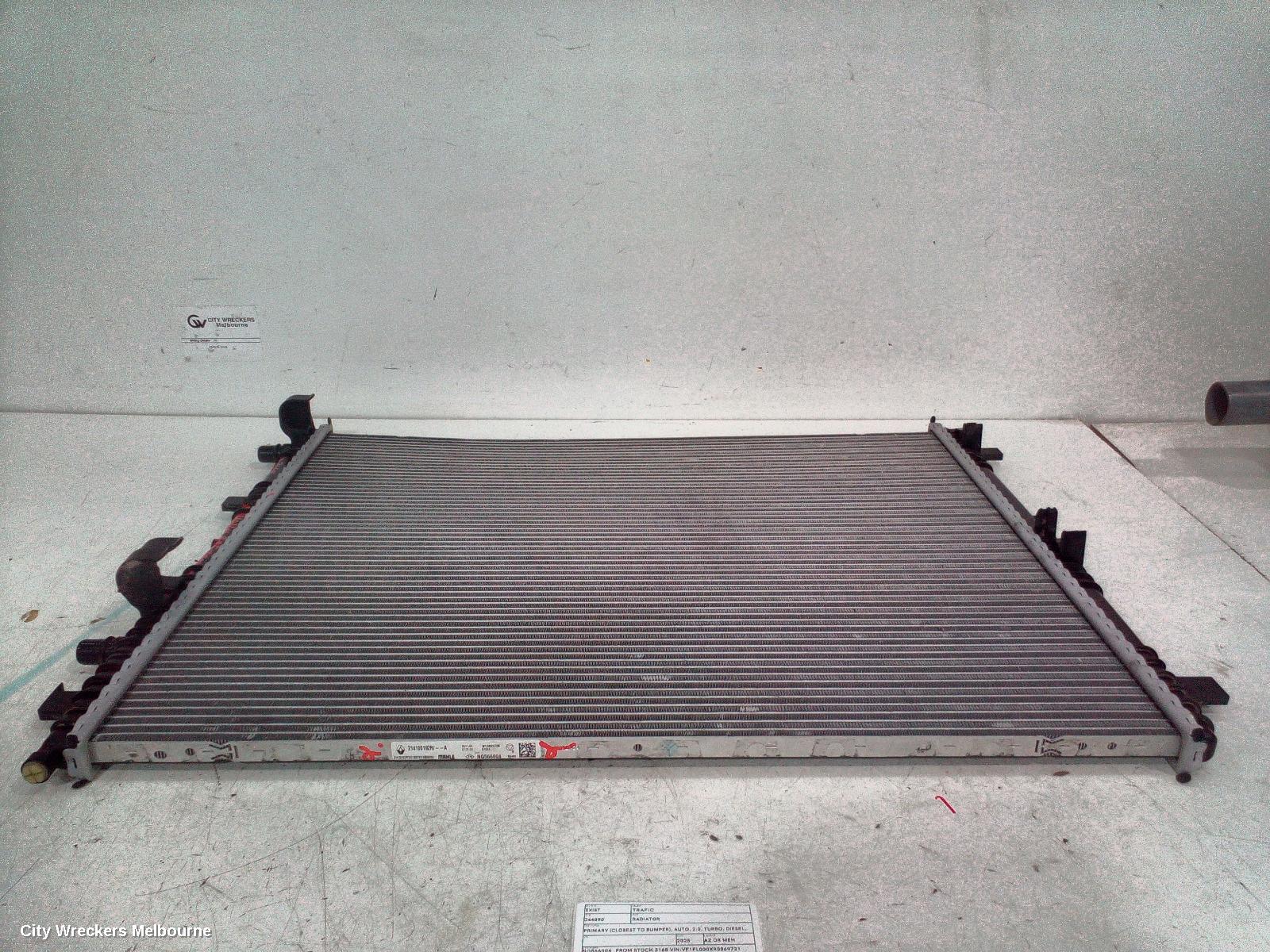 RENAULT TRAFIC RADIATOR, PRIMARY (CLOSEST TO BUMPER), AUTO, 2.0, TURBO, DIESEL, X82, 09/2019 ONWARDS