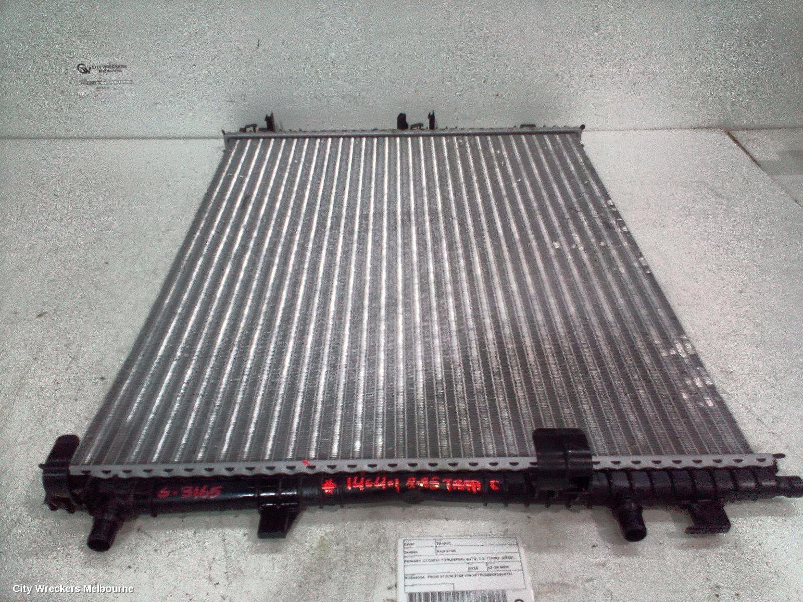 RENAULT TRAFIC RADIATOR, PRIMARY (CLOSEST TO BUMPER), AUTO, 2.0, TURBO, DIESEL, X82, 09/2019 ONWARDS