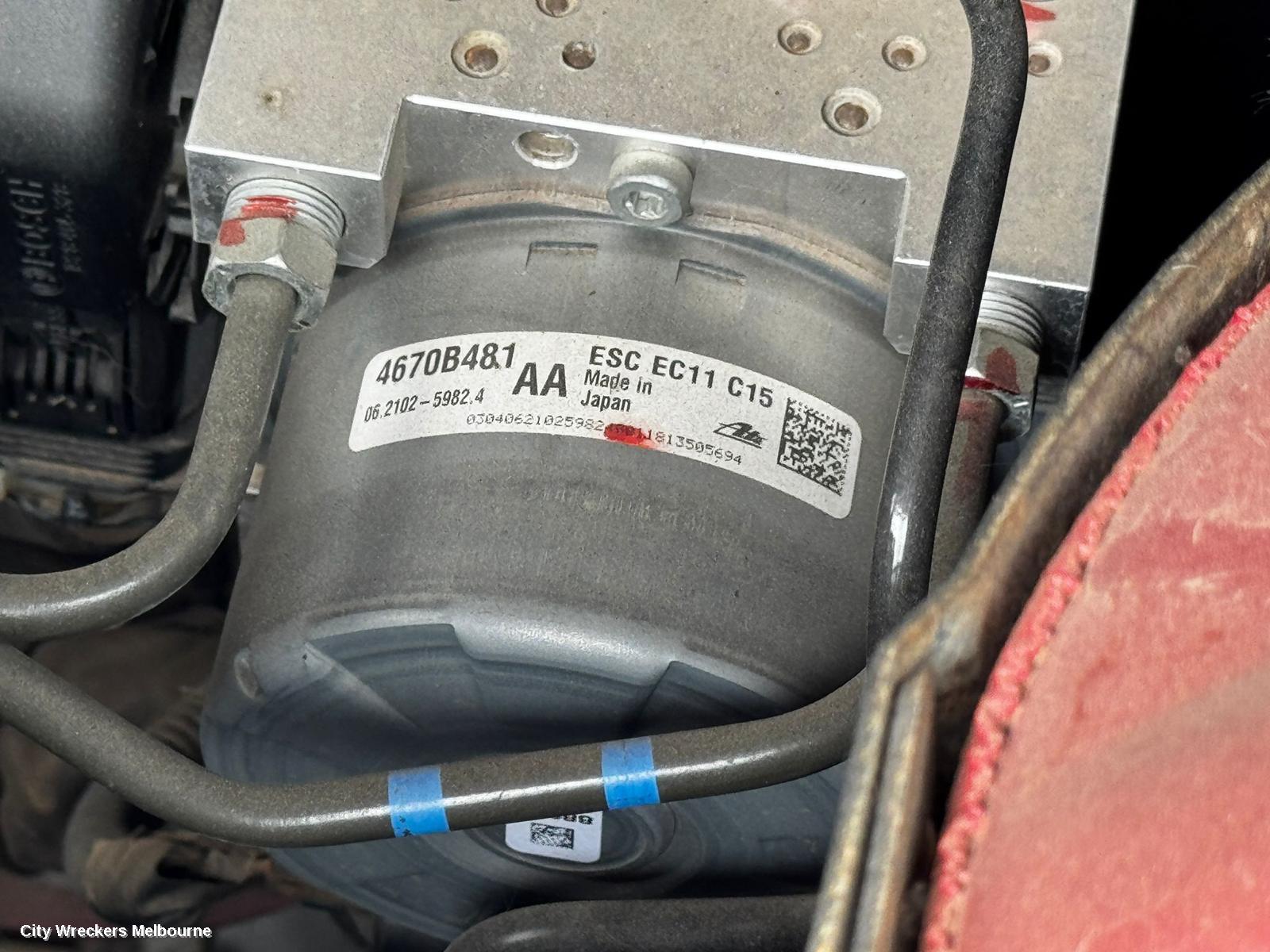 MITSUBISHI OUTLANDER ABS PUMP/MODULATOR, ZK-ZL, NON ACTIVE EMERGENCY BRAKING TYPE, P/N 4670B481, 01/2015 - 07/2021