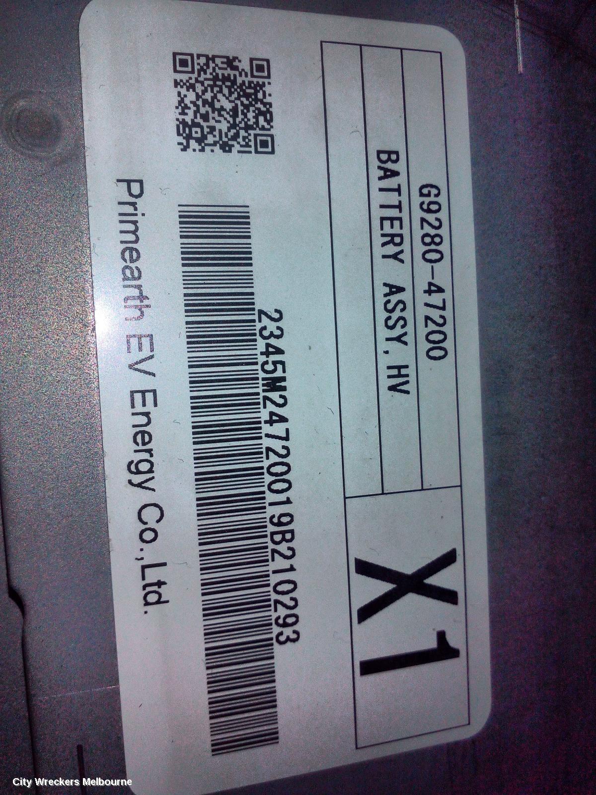 TOYOTA PRIUS BATTERY, 12 VOLT BATTERY (LOCATED IN FRONT), ZVW50R, 02/2016 - 12/2021