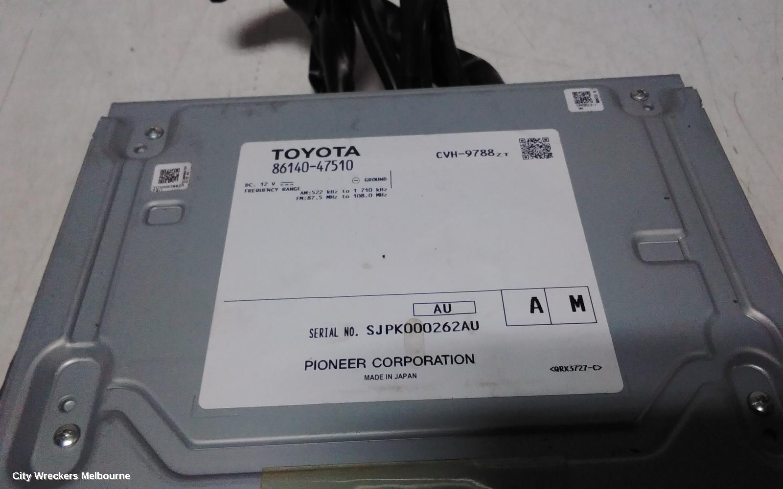 TOYOTA PRIUS RADIO/CD/DVD/SAT/TV, ZVW50R, SAT NAV HEAD UNIT, 02/2016 - 12/2021