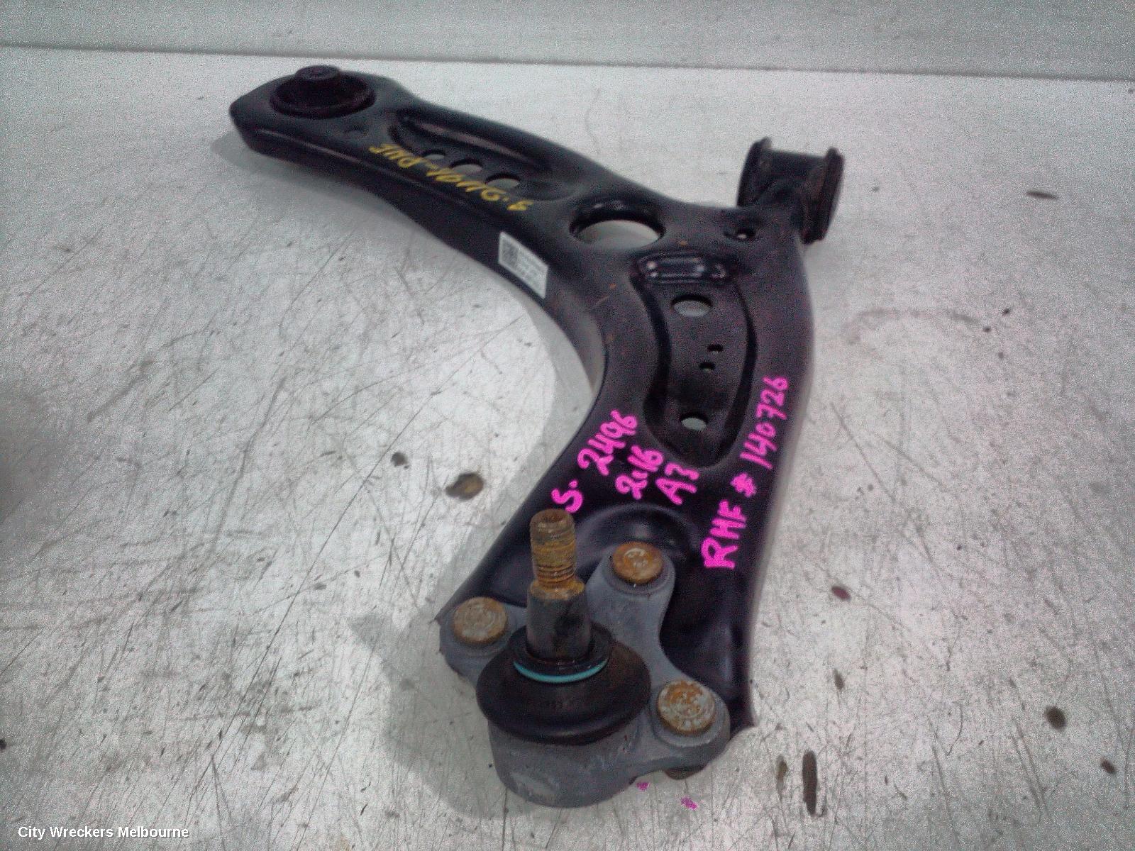 AUDI A3 RIGHT FRONT LOWER CONTROL ARM, 8V, A3/S3, SEDAN/HATCH/CABRIO, 03/2013 - 10/2020