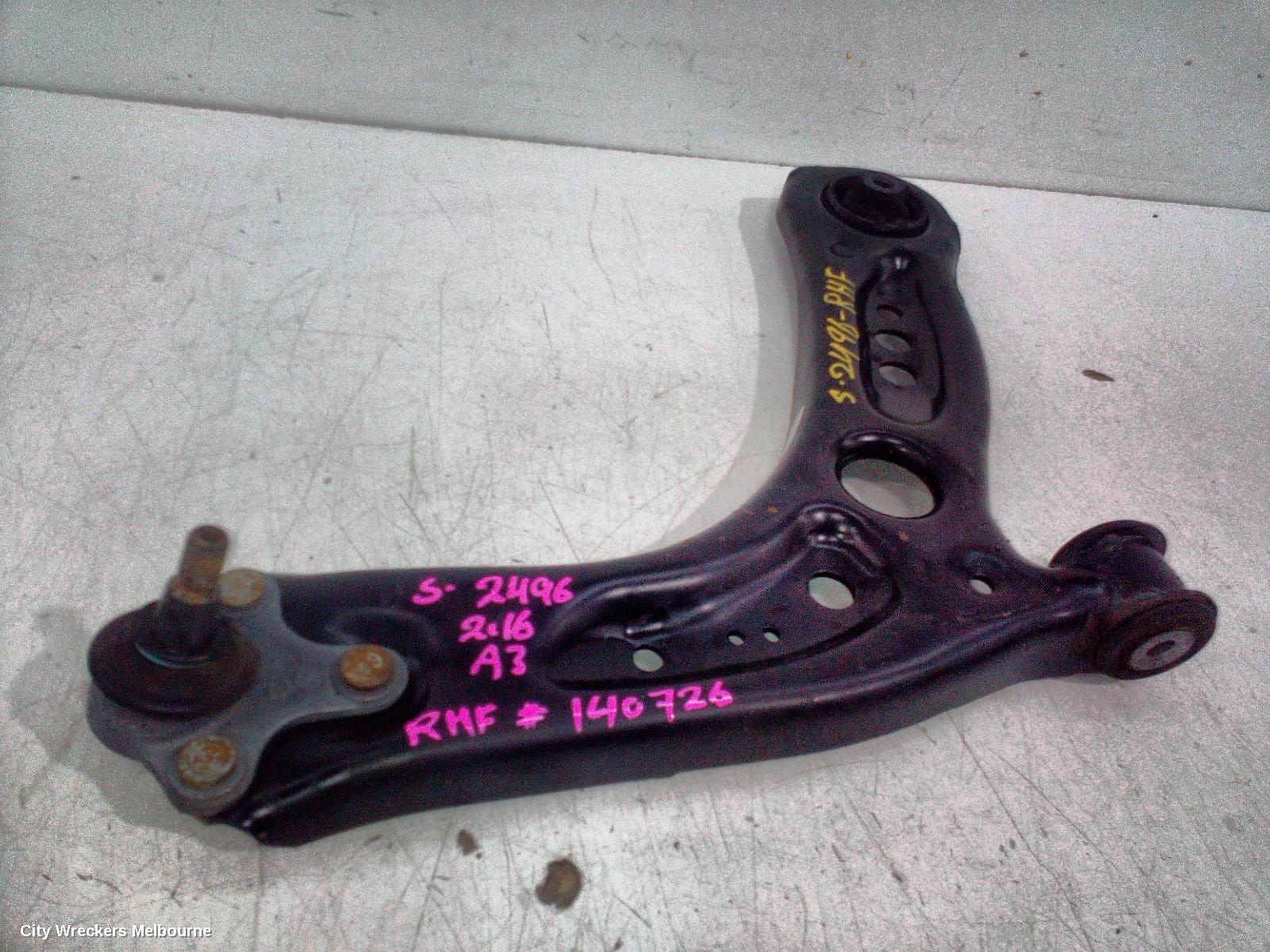 AUDI A3 RIGHT FRONT LOWER CONTROL ARM, 8V, A3/S3, SEDAN/HATCH/CABRIO, 03/2013 - 10/2020
