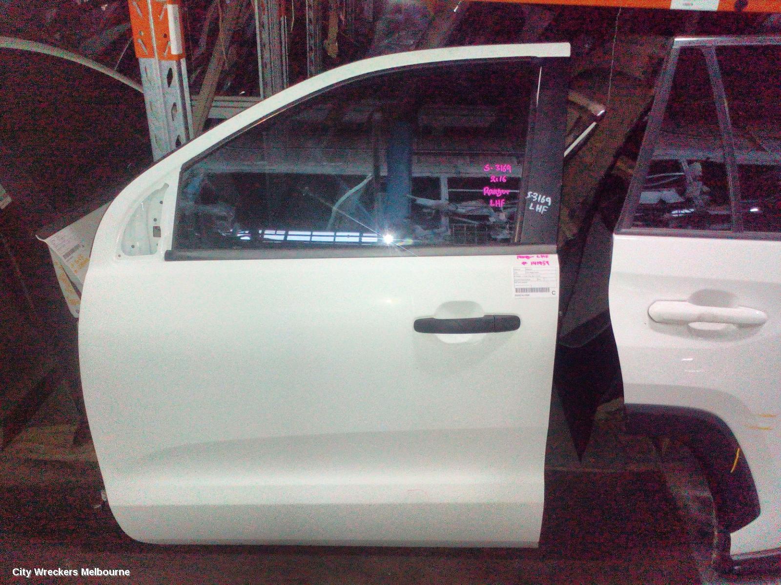 FORD RANGER LEFT FRONT DOOR, PX SERIES 1-3, DUAL CAB, 06/2011 - 04/2022