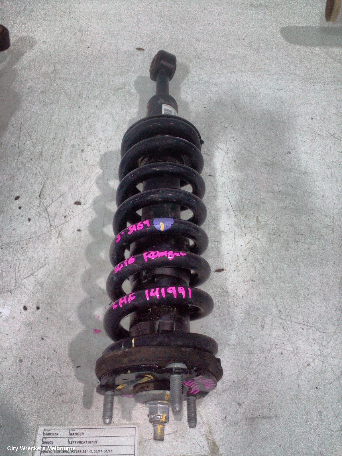 FORD RANGER LEFT FRONT STRUT, 2WD HI-RIDE/4WD, PX SERIES 1-2, 06/2011 - 06/2018