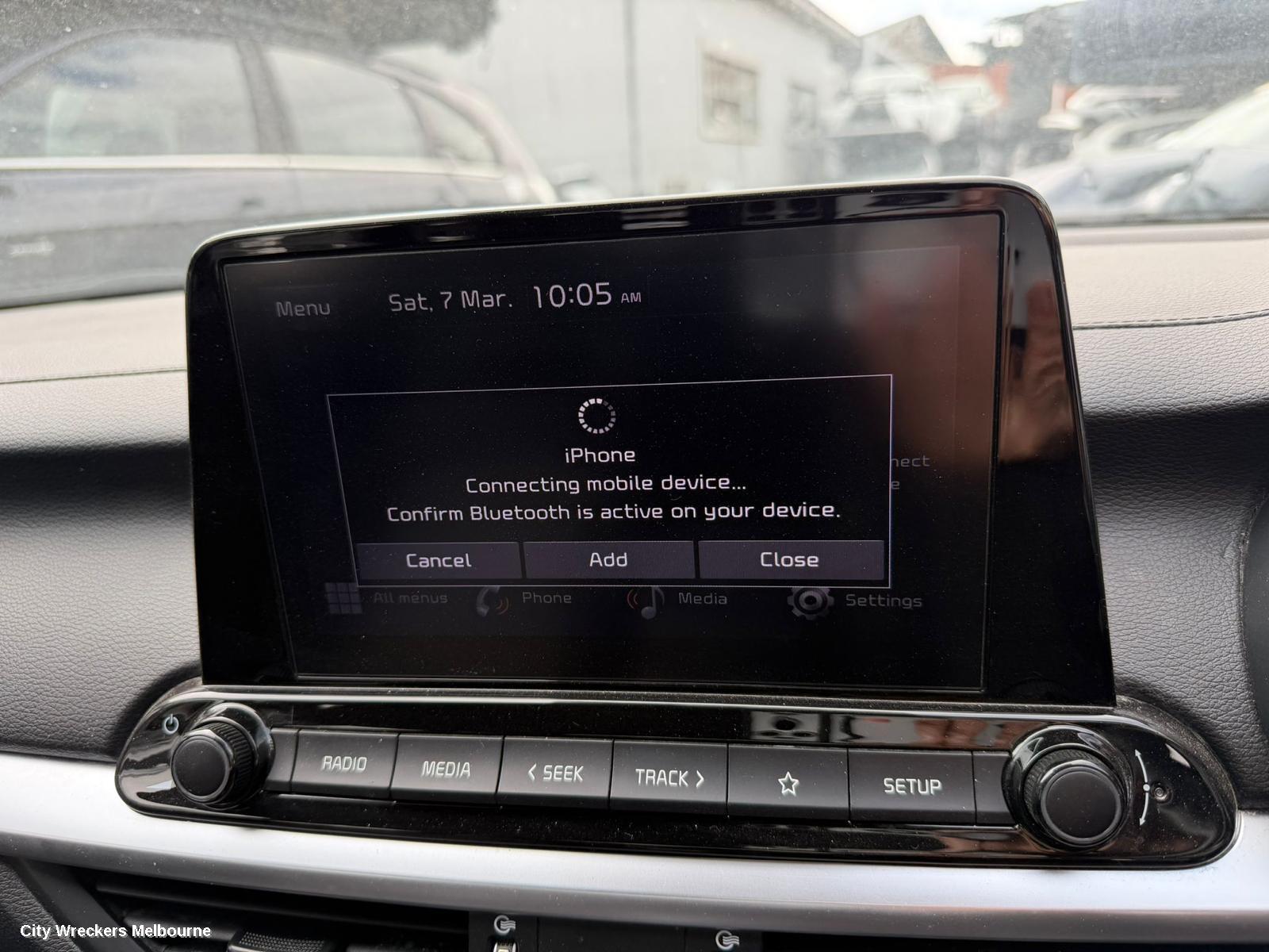 KIA CERATO RADIO/CD/DVD/SAT/TV, HEAD UNIT & TOUCHSCREEN, 8IN, W/WIRELESS SMARTPHONE INTEGRATION, BD, 04/2021 - 09/2024