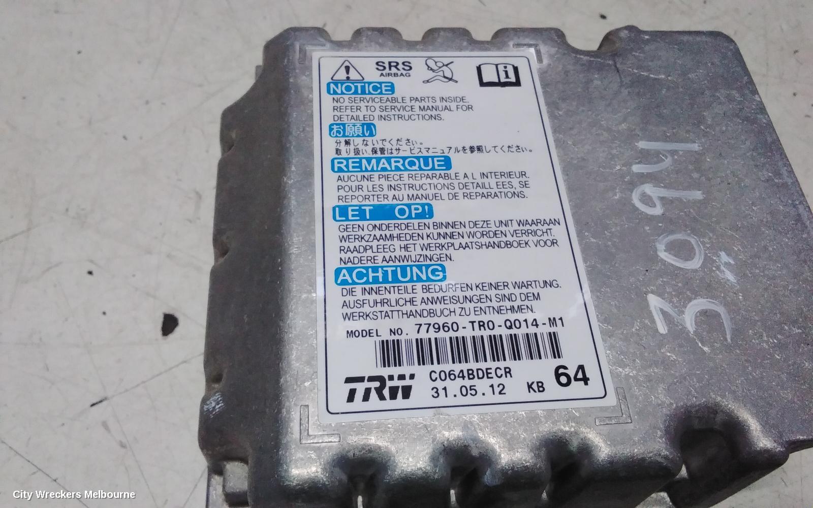 HONDA CIVIC AIRBAG MODULE/SENSOR, MODULE, SEDAN, NON HYBRID, 9TH GEN, 02/2012 - 03/2014
