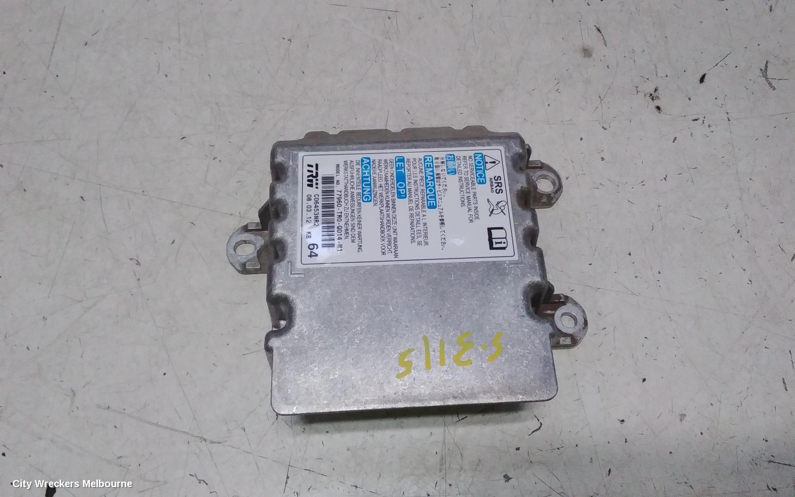HONDA CIVIC AIRBAG MODULE/SENSOR, MODULE, SEDAN, NON HYBRID, 9TH GEN, 02/2012 - 03/2014