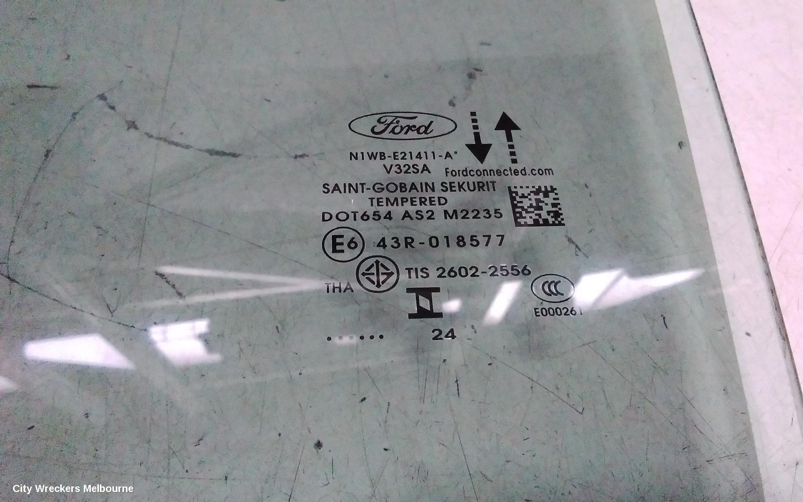 FORD RANGER LEFT FRONT DOOR WINDOW, RA, DUAL CAB, 05/2022 ONWARDS