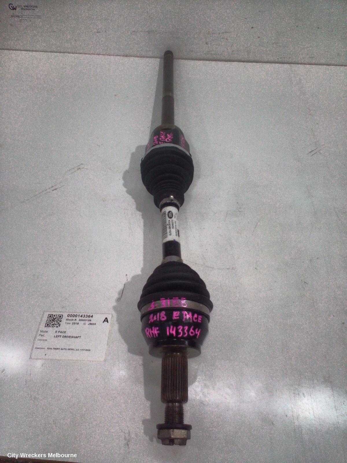 JAGUAR E PACE LEFT DRIVESHAFT, X540, FRONT, AUTO, DIESEL, 2.0, 11/2017 - 09/2020