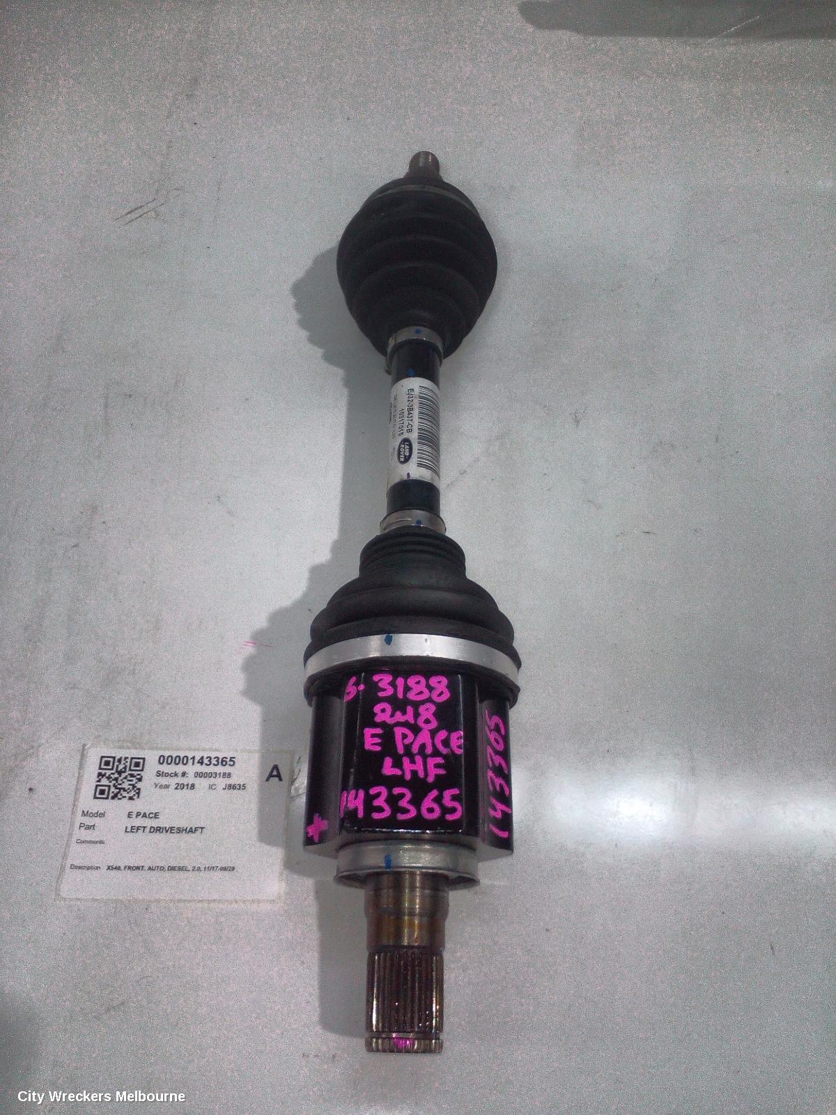 JAGUAR E PACE LEFT DRIVESHAFT, X540, FRONT, AUTO, DIESEL, 2.0, 11/2017 - 09/2020