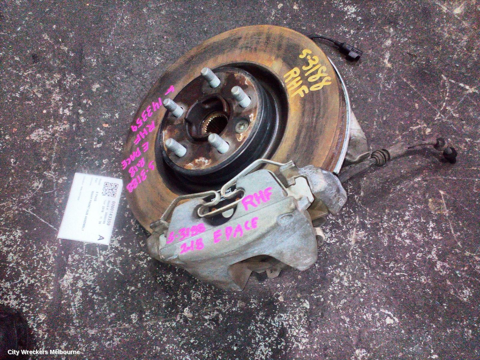 JAGUAR E PACE RIGHT FRONT HUB ASSEMBLY, X540, 11/2017 - 12/2024