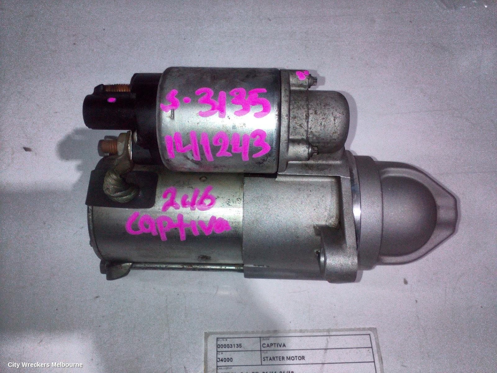 HOLDEN CAPTIVA STARTER, PETROL, 2.4, CG, 01/2011 - 06/2018