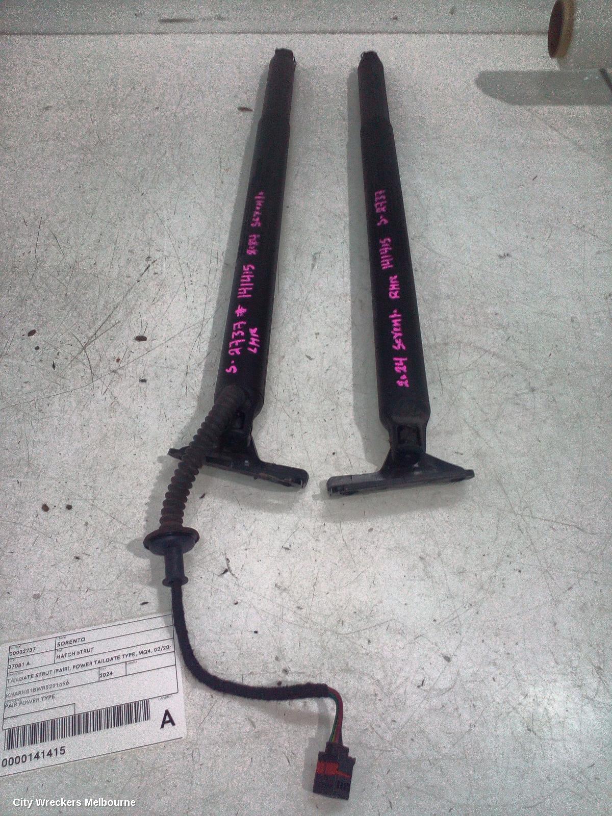 KIA SORENTO HATCH STRUT, TAILGATE STRUT (PAIR), POWER TAILGATE TYPE, MQ4, 02/2020 ONWARDS