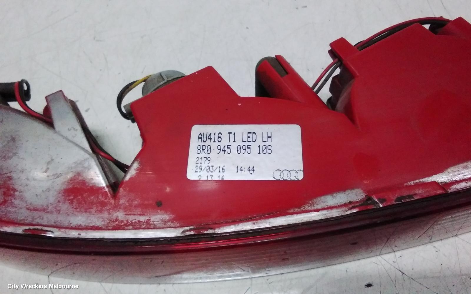 AUDI Q5 LEFT TAILLIGHT, IN BUMPER, 8R, 12/2008 - 01/2017