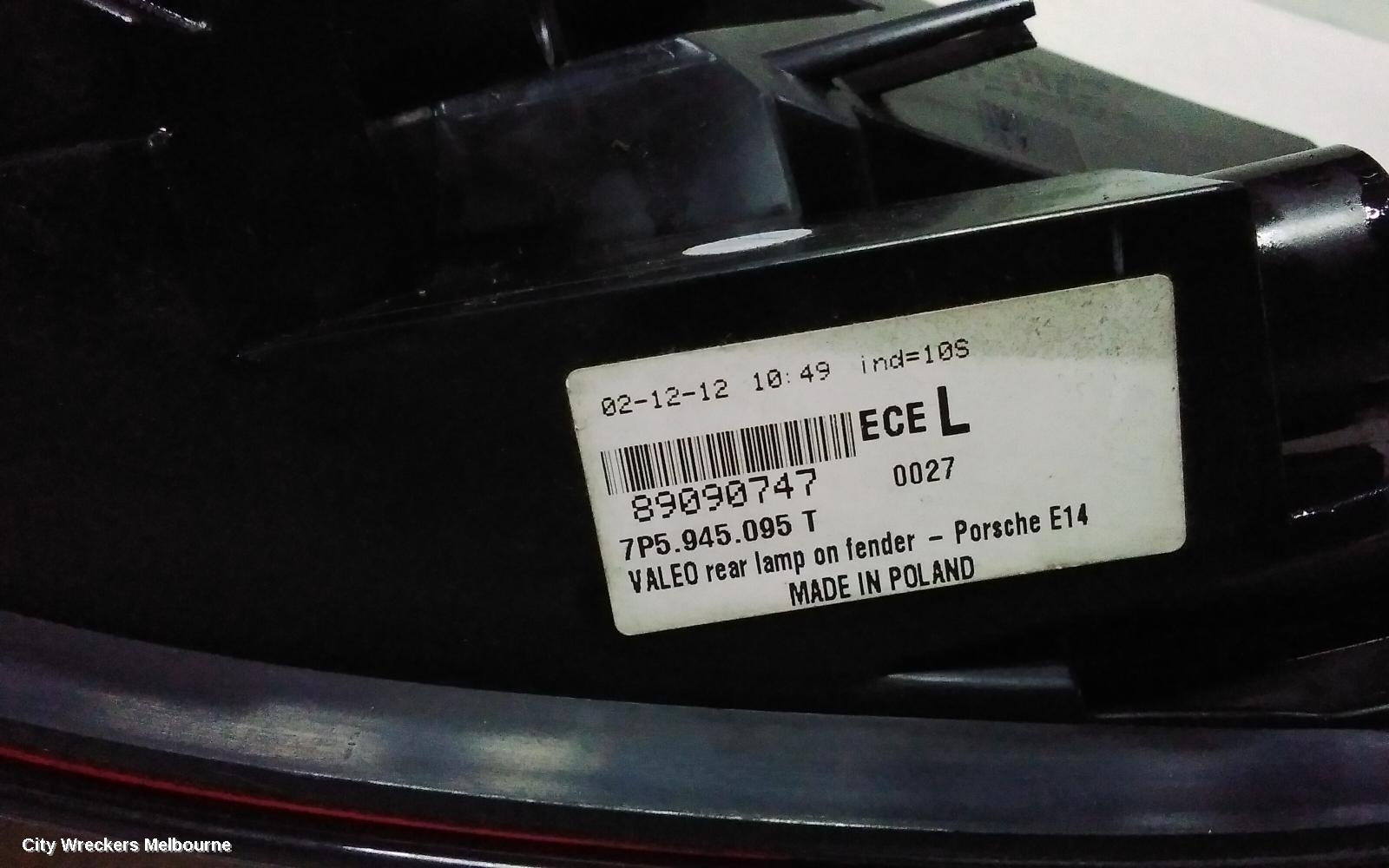 PORSCHE CAYENNE LEFT TAILLIGHT, 92A, IN BODY, TINTED TYPE, 07/2010 - 10/2014