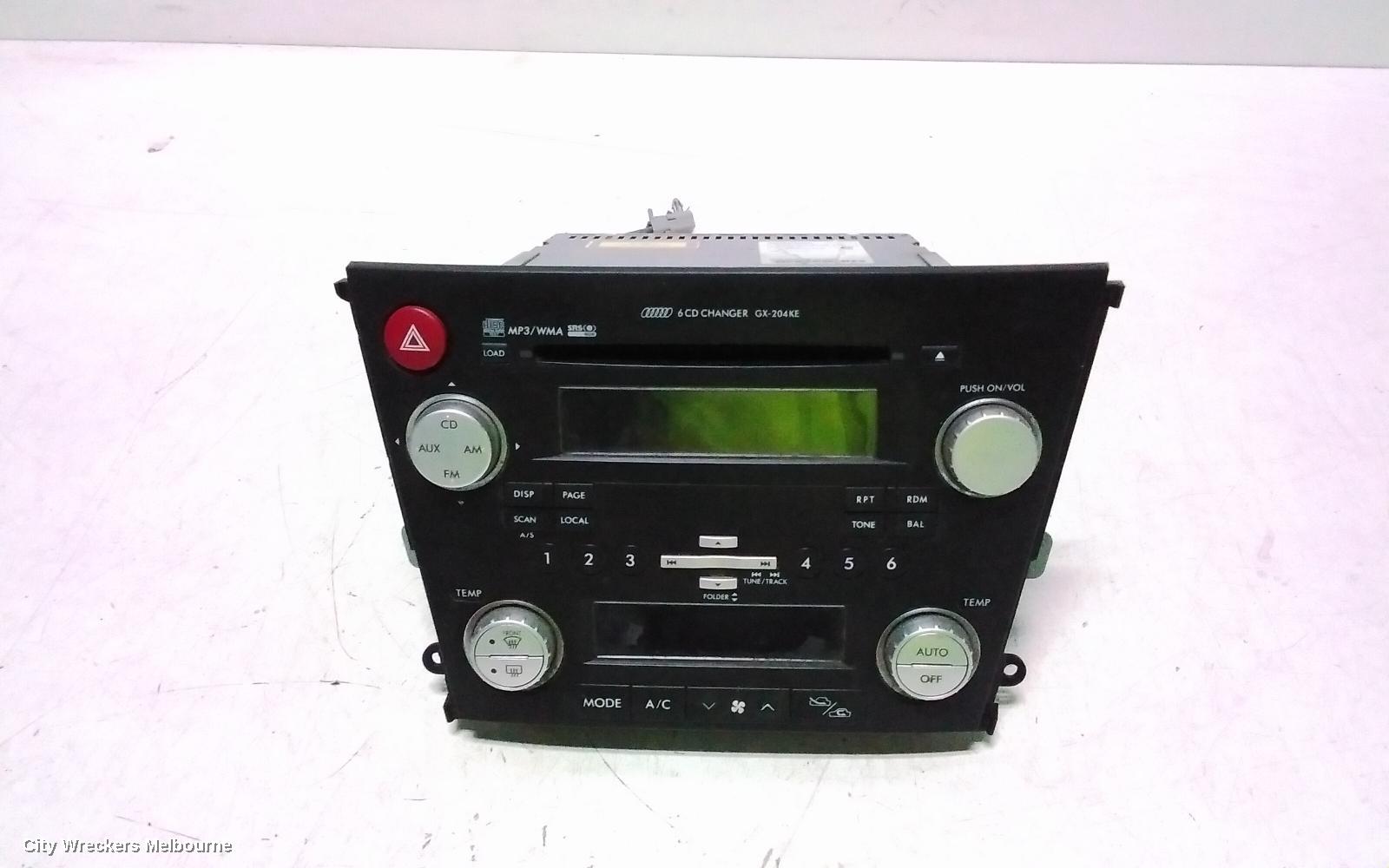 SUBARU OUTBACK RADIO/CD/DVD/SAT/TV, CD STACKER IN DASH, 4TH GEN (MODEL GX204KE), DUAL ZONE, 09/2006 - 08/2009