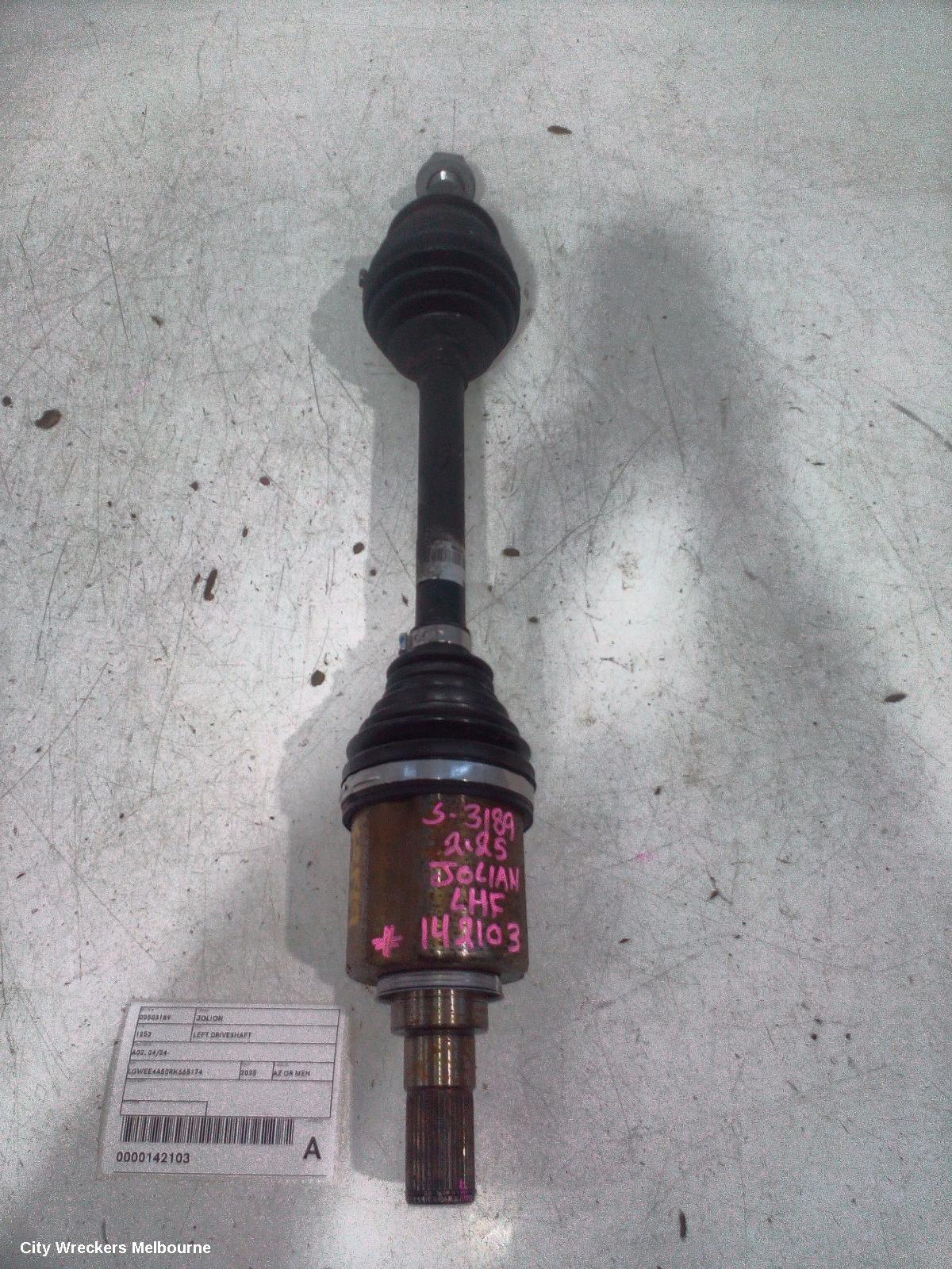 HAVAL JOLION LEFT DRIVESHAFT, A02, 04/2024 ONWARDS