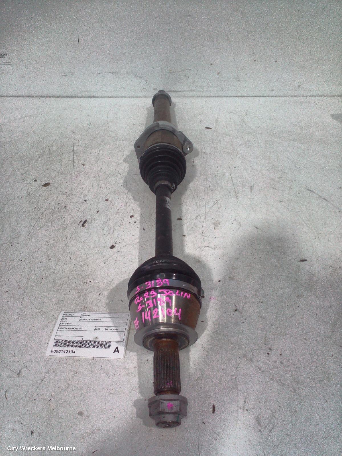 HAVAL JOLION RIGHT DRIVESHAFT, A02, 04/2024 ONWARDS