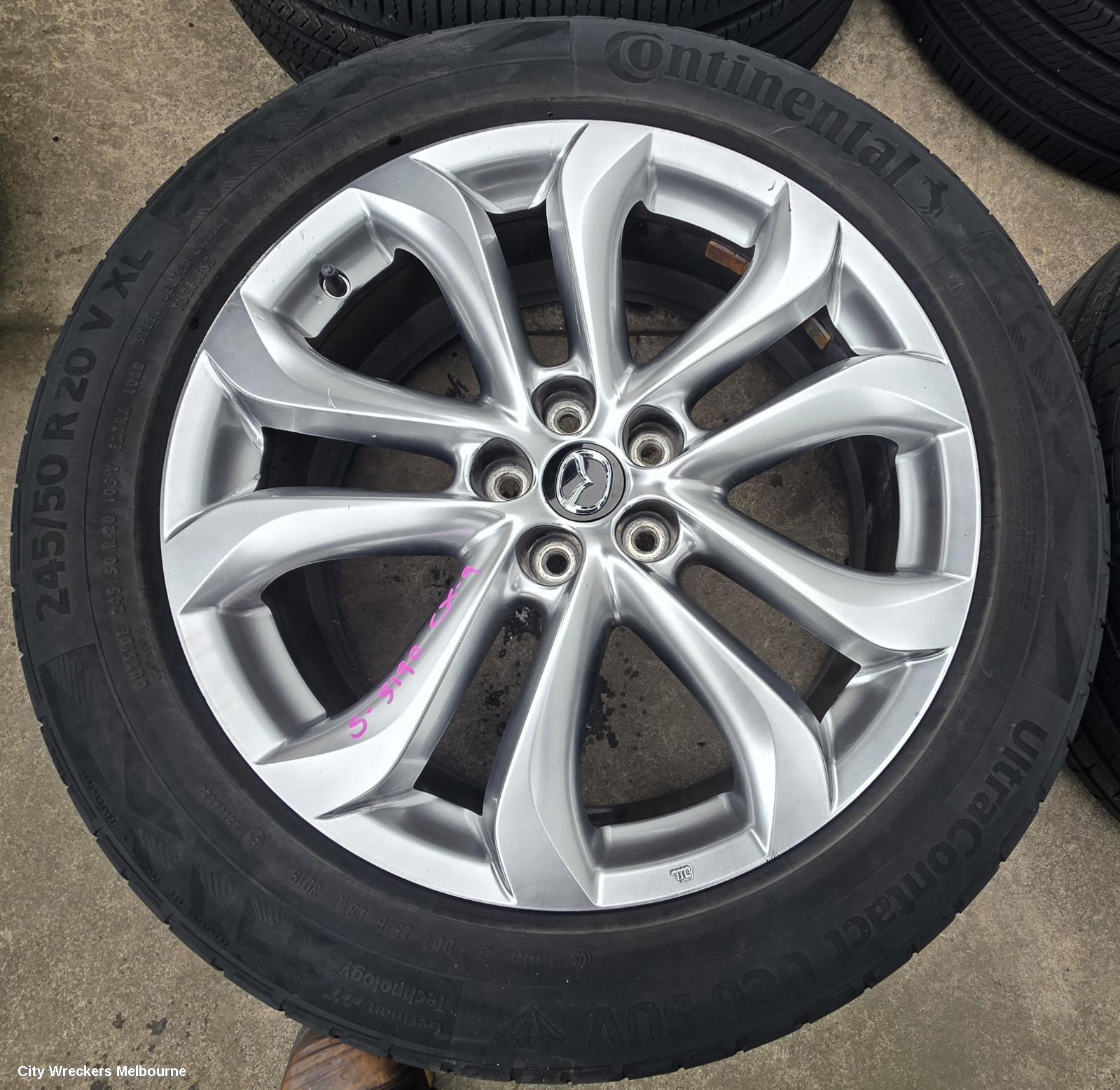 MAZDA CX9 WHEEL MAG, FACTORY, 20X7.5IN, TB, 10/2010 - 12/2015