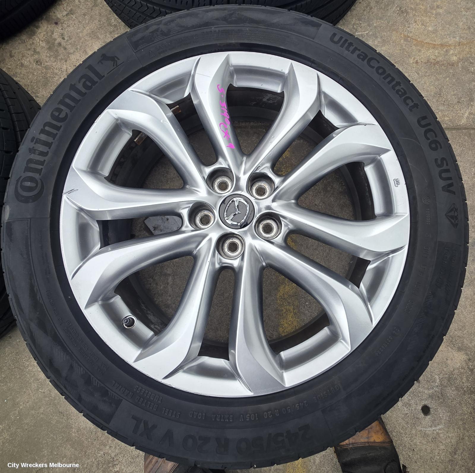 MAZDA CX9 WHEEL MAG, FACTORY, 20X7.5IN, TB, 10/2010 - 12/2015