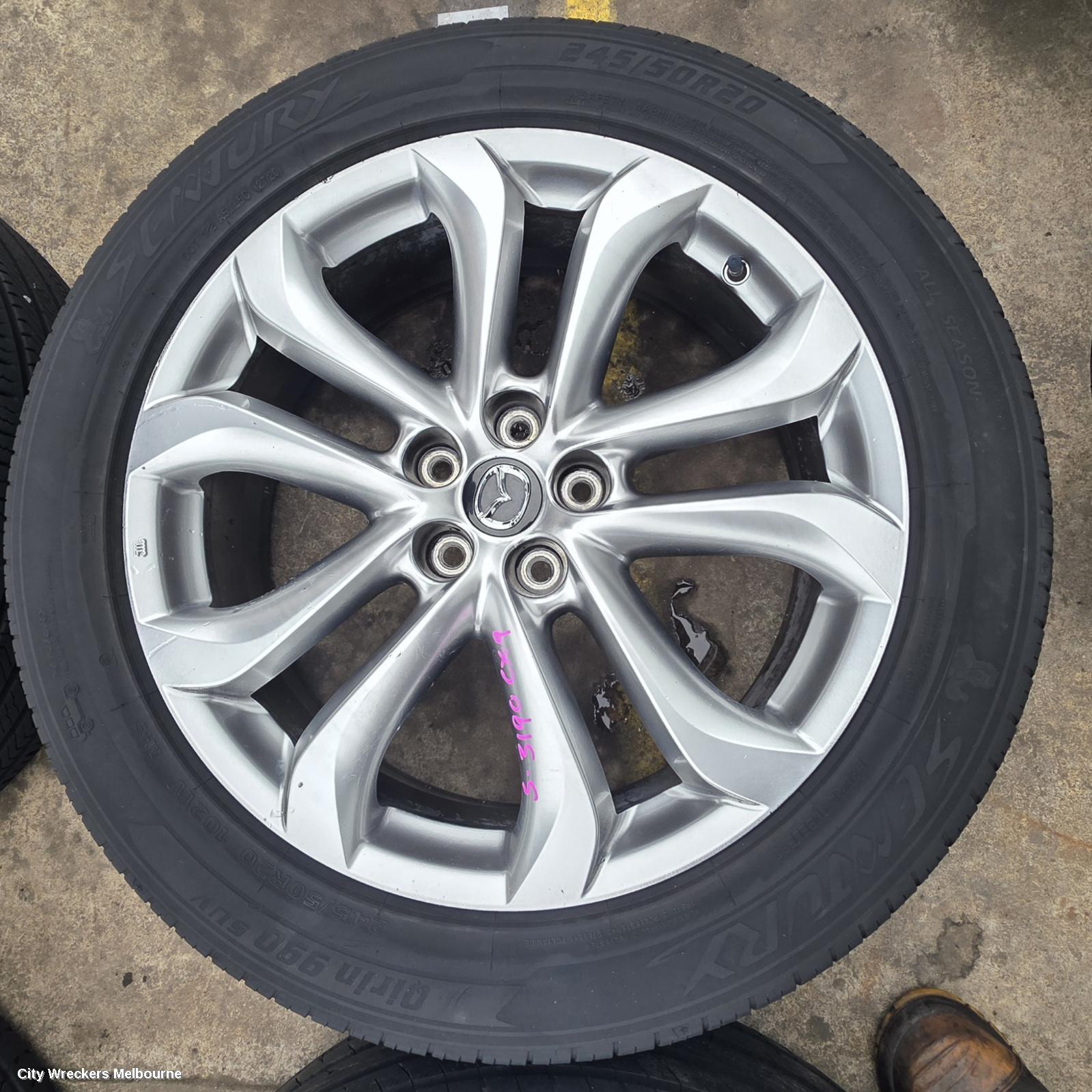 MAZDA CX9 WHEEL MAG, FACTORY, 20X7.5IN, TB, 10/2010 - 12/2015