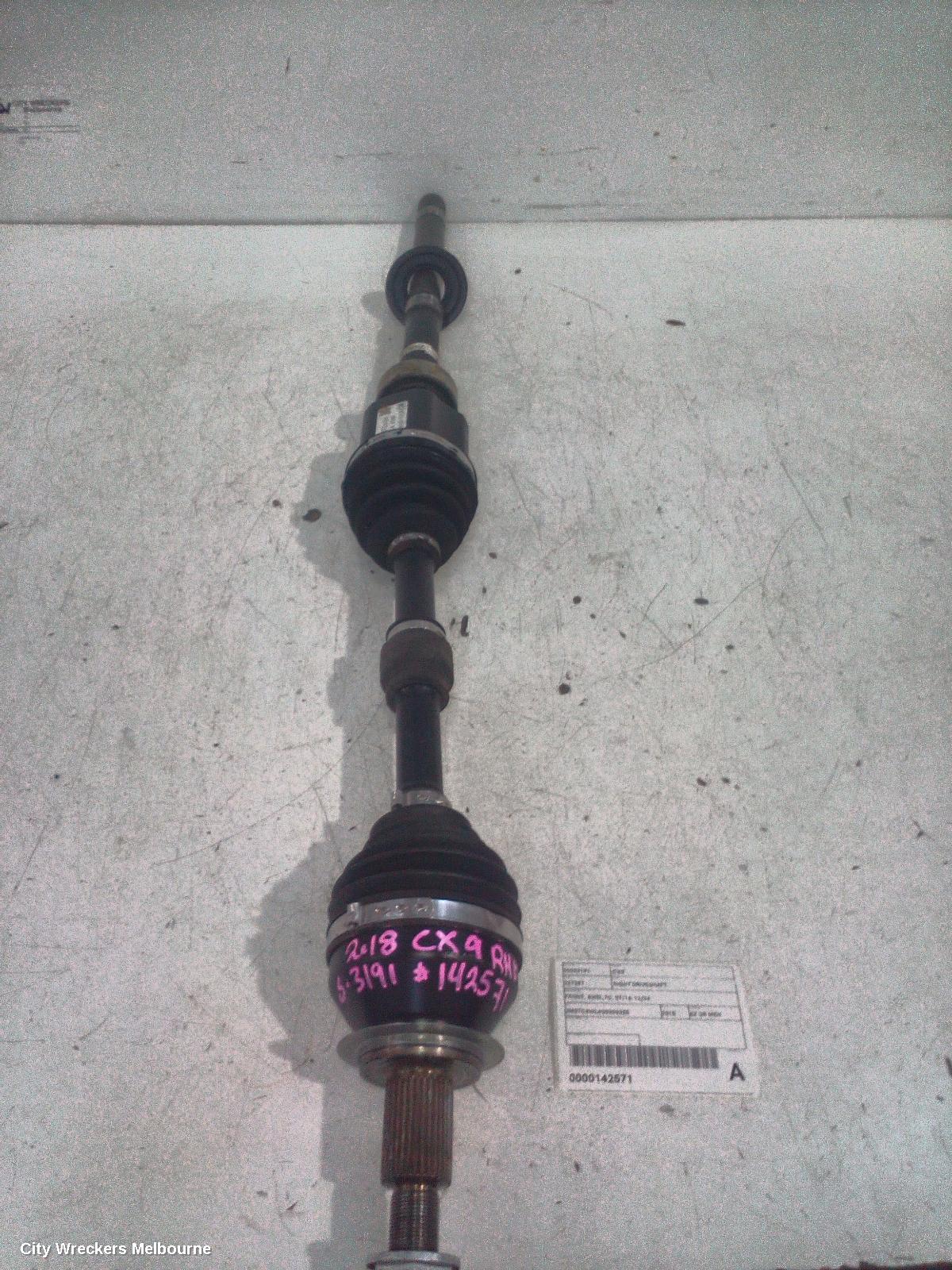 MAZDA CX9 RIGHT DRIVESHAFT, FRONT, AWD, TC, 07/2016 - 12/2024