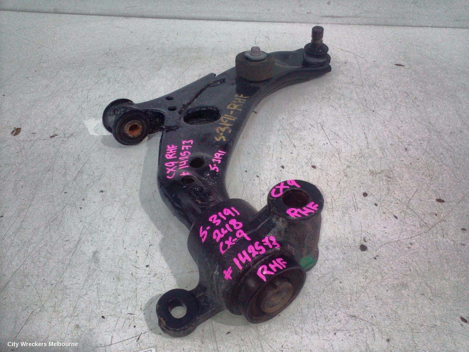 MAZDA CX9 RIGHT FRONT LOWER CONTROL ARM, TC, 07/2016 - 12/2024