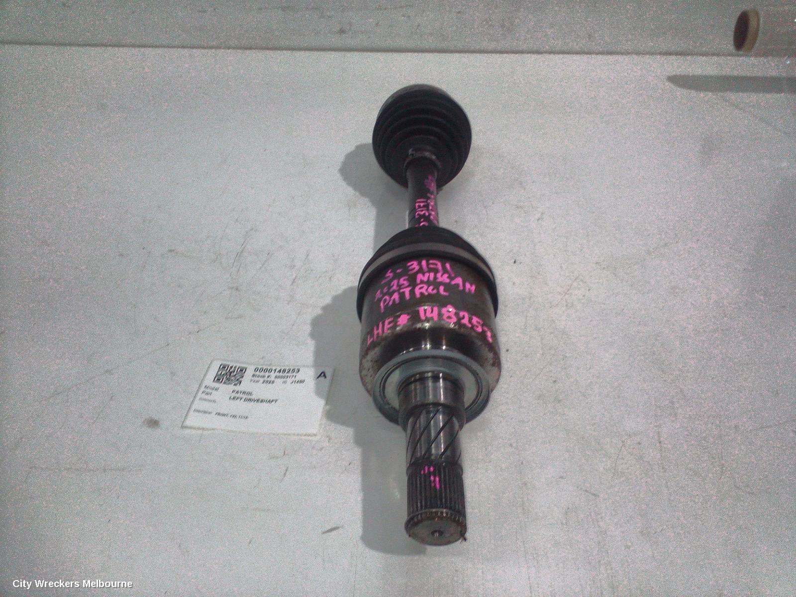 NISSAN PATROL LEFT DRIVESHAFT, FRONT, Y62, 11/2012 ONWARDS