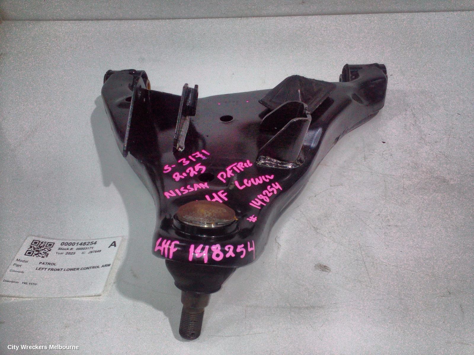 NISSAN PATROL LEFT FRONT LOWER CONTROL ARM, Y62, 11/2012 ONWARDS
