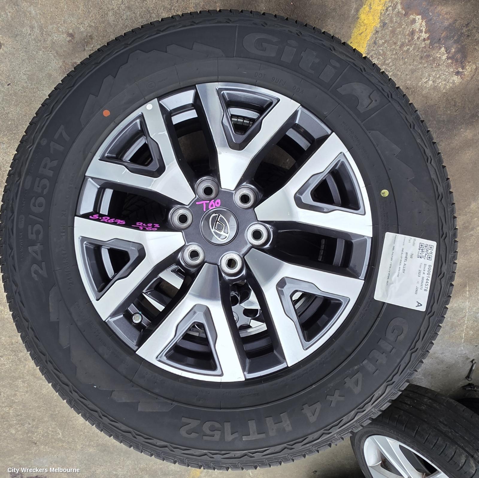 LDV T60 WHEEL MAG, SK8C, FACTORY, 17X7IN, 6 V SPOKE, 08/2021 ONWARDS