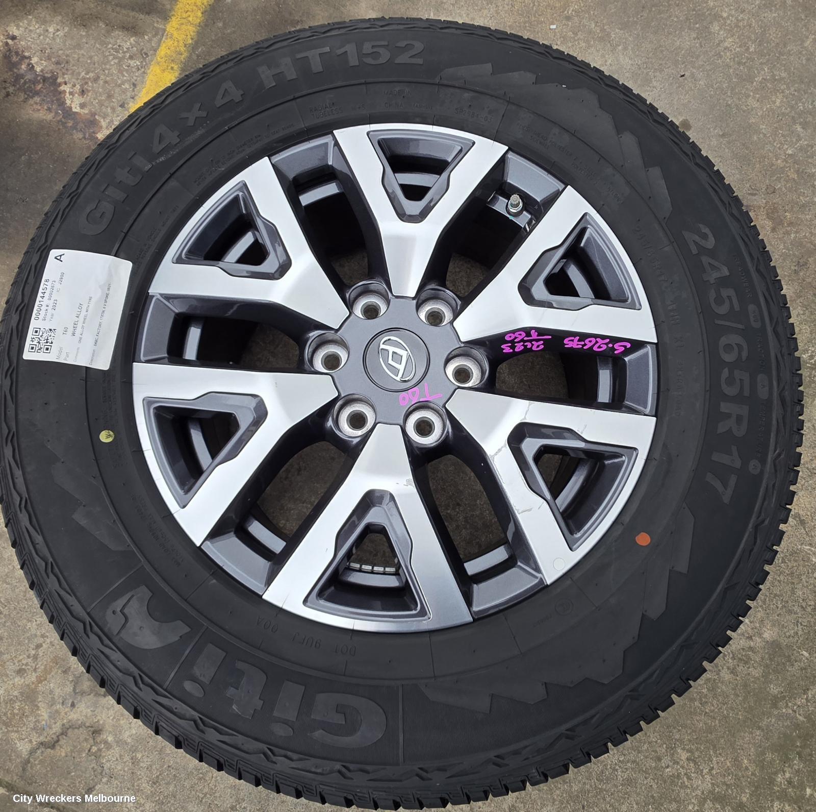 LDV T60 WHEEL MAG, SK8C, FACTORY, 17X7IN, 6 V SPOKE, 08/2021 ONWARDS