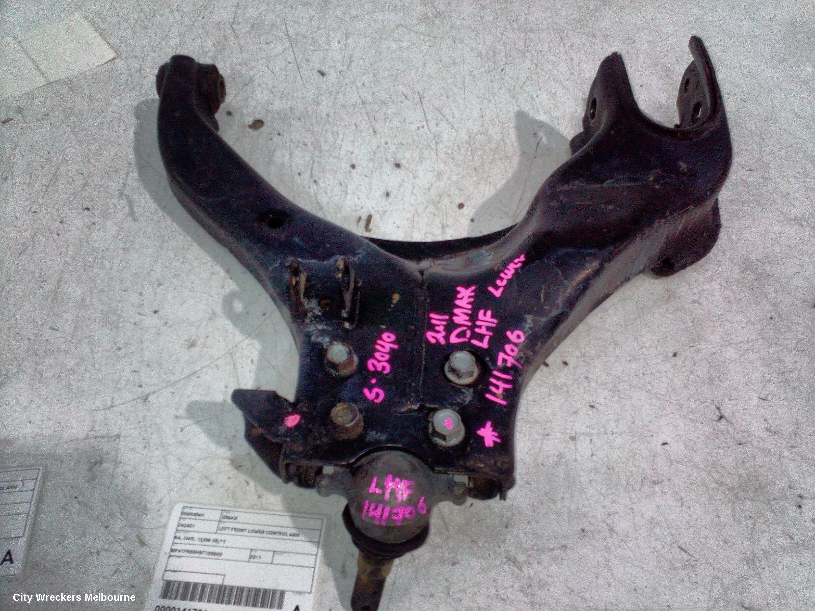 ISUZU DMAX LEFT FRONT LOWER CONTROL ARM, RA, 2WD, 10/2008 - 05/2012