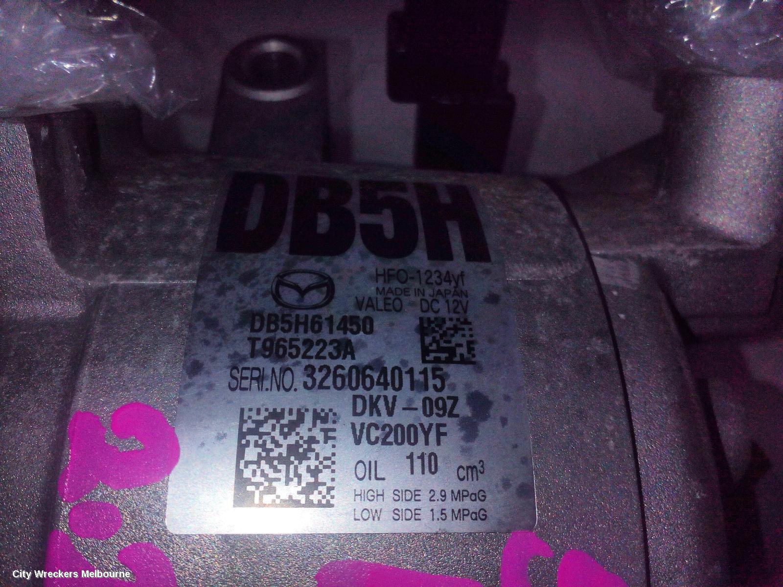 MAZDA 2 A/C COMPRESSOR, PETROL, 1.5, S-VT, SKYACTIV-G, DJ/DL, 11/2019 ONWARDS