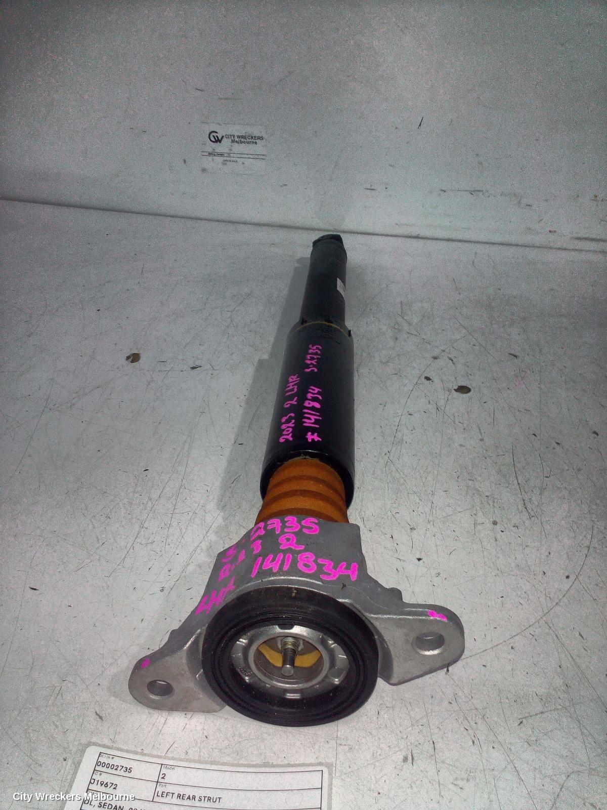 MAZDA 2 LEFT REAR STRUT, DL, SEDAN, 09/2014 ONWARDS
