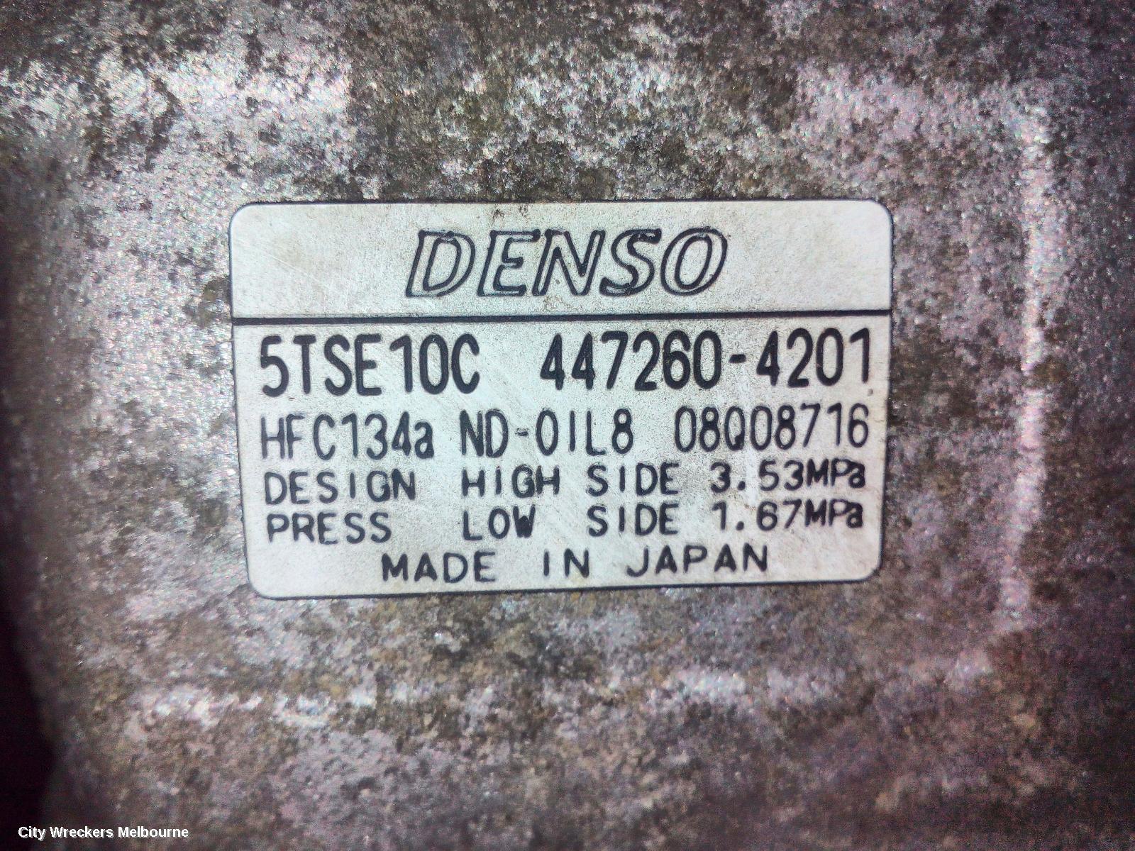 TOYOTA YARIS A/C COMPRESSOR, NCP13#, 1.3/1.5, PETROL, 1NZ/2NZ, 08/2011 - 01/2020